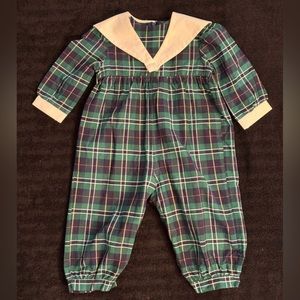 Like New Baby Boys Lynley Designs Plaid Onesie Size 9-12 Months